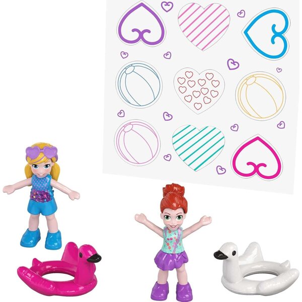 Polly Pocket Universe Der rosa Flamingo-Pool mit 2 Minifiguren und Zubehör