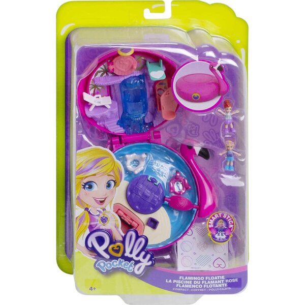 Polly Pocket Universe Der rosa Flamingo-Pool mit 2 Minifiguren und Zubehör
