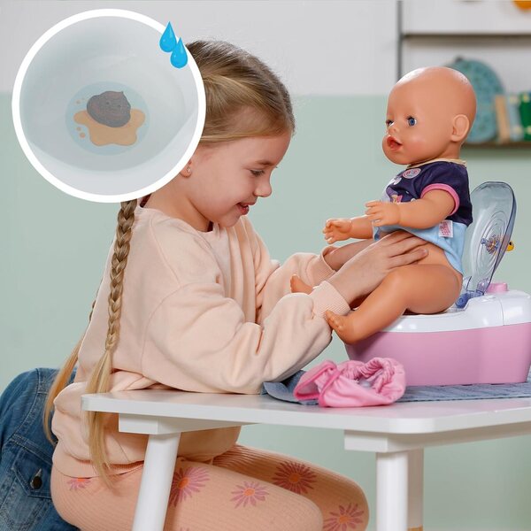 BABY born Toilettes per bambole 36-43 cm con suoni e accessori inclusi