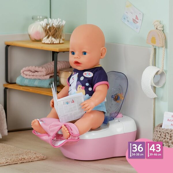 BABY born Toilettes per bambole 36-43 cm con suoni e accessori inclusi