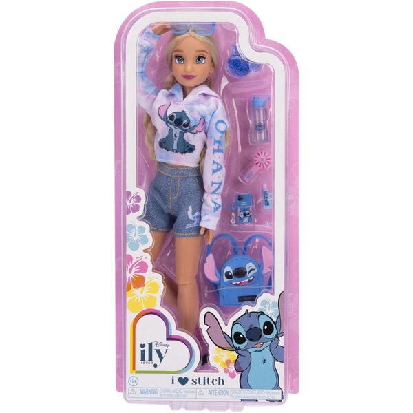 Stitch Disney ILY 4EVER 29 cm große Puppe mit 13 Gelenken und blauem Modeoutfit