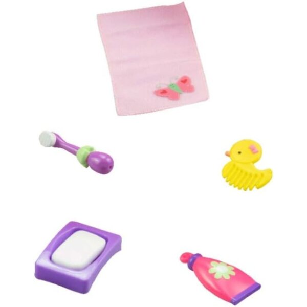 Set Accessori per Bambole JC Toys con Vasca, Spazzolino e Asciugamano Rosa S