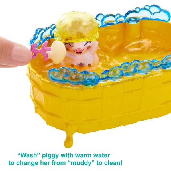 Enchantimals Heure du Bain Box-Set mit Petya Truie und Zubehör, Kinderspiel