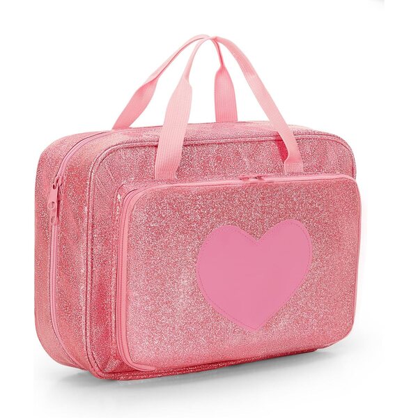 LoDrid Valigetta de Transport per Barbie 12 Pollici con Più Tasche e Maniglia Rosa