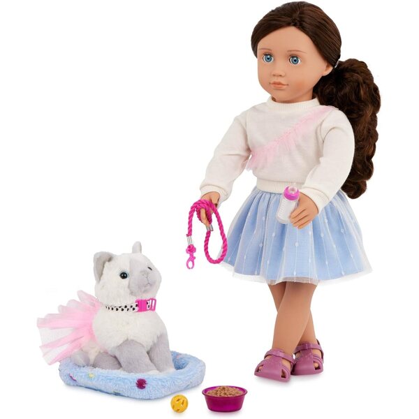 Unsere Generation Mindy und Pepper – 46 cm große Puppen mit Kätzchen und Zubehör für Kinder ab 3 Jahren