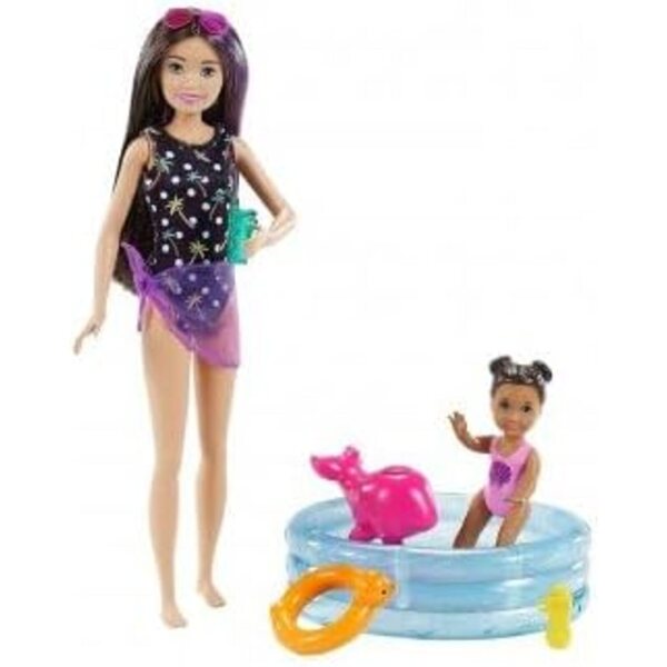Cofanetto Skipper Baby-Sitter con Piscina, 2 Bambole e 5 Accessori - Gioco per Bambini 3+
