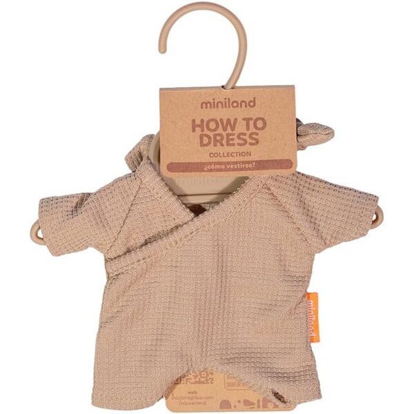 Miniland Pyjama con Berretto per Bambole 21 cm - Vestiti Morbidi e Confortevoli
