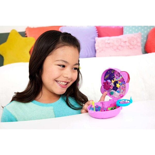 Polly Pocket Space Exploration Box-Set mit Minifigur und thematischem Zubehör