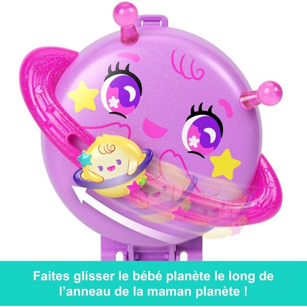 Polly Pocket Space Exploration Box-Set mit Minifigur und thematischem Zubehör