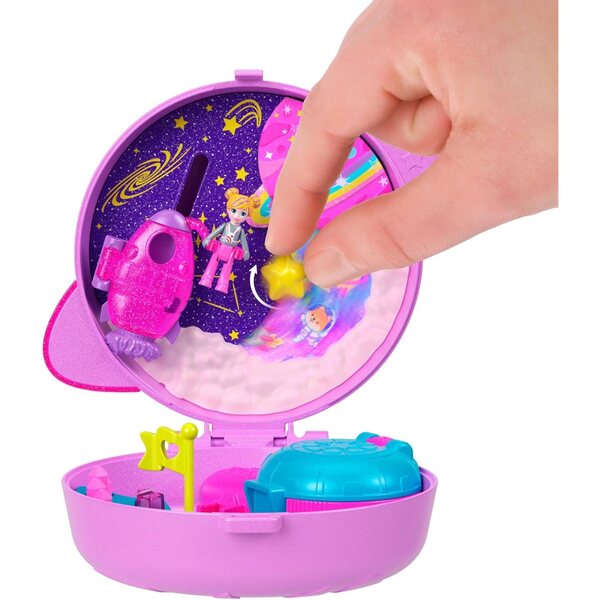 Polly Pocket Space Exploration Box-Set mit Minifigur und thematischem Zubehör