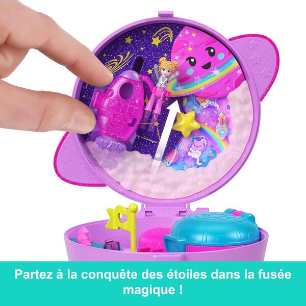 Polly Pocket Space Exploration Box-Set mit Minifigur und thematischem Zubehör