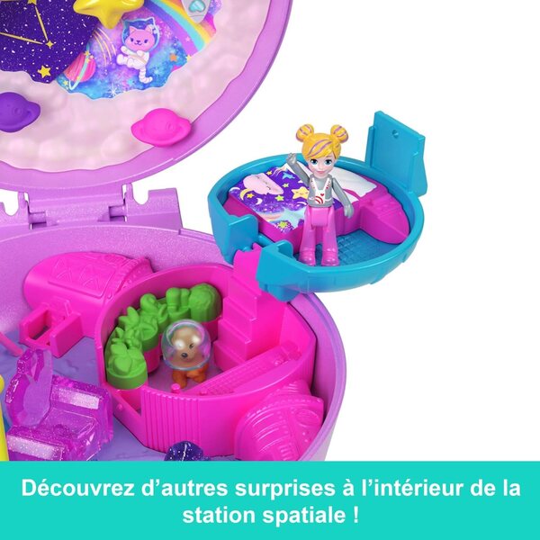 Polly Pocket Space Exploration Box-Set mit Minifigur und thematischem Zubehör