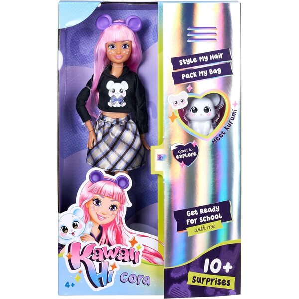 Simba Kawaii Hi Cora – Gelenkpuppe 26 cm mit Zubehör und Kurumi-Maus