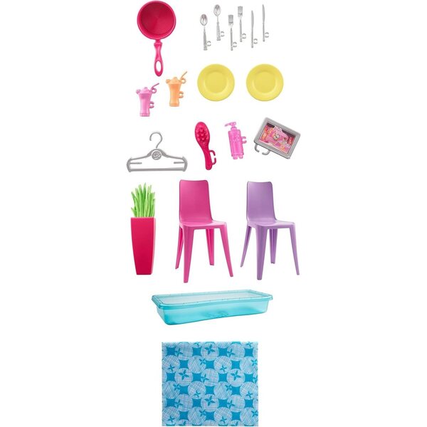 Barbie Casa da Portare con Piscina, Accessori, bambole Inclusa - Gioco Casa 360°