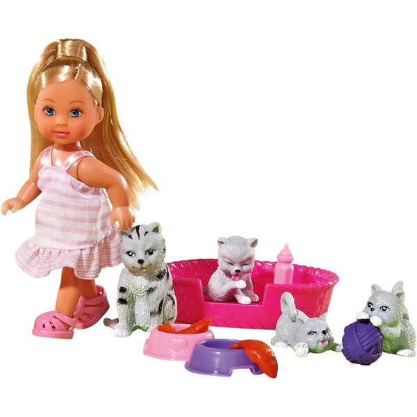 Evi Love Animal Friend Simba – Minipuppe mit Tierpflegezubehör