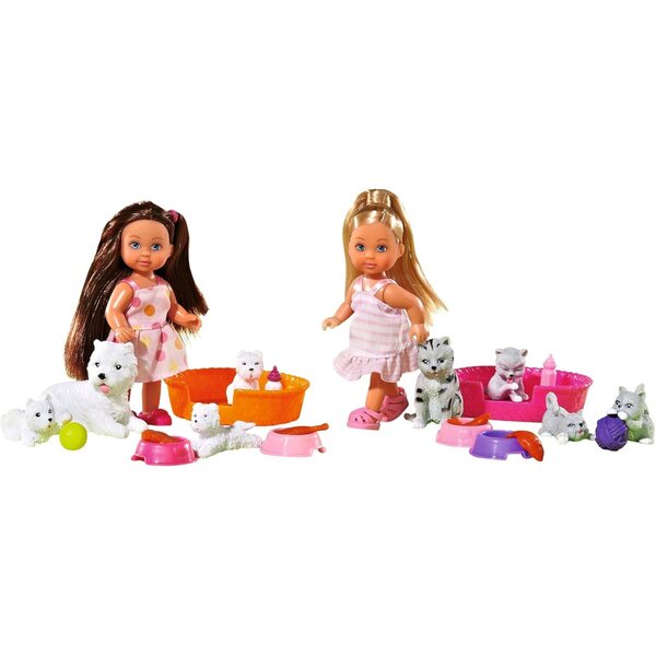 Evi Love Animal Friend Simba – Minipuppe mit Tierpflegezubehör