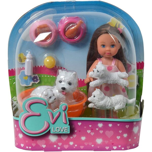 Evi Love Animal Friend Simba – Minipuppe mit Tierpflegezubehör
