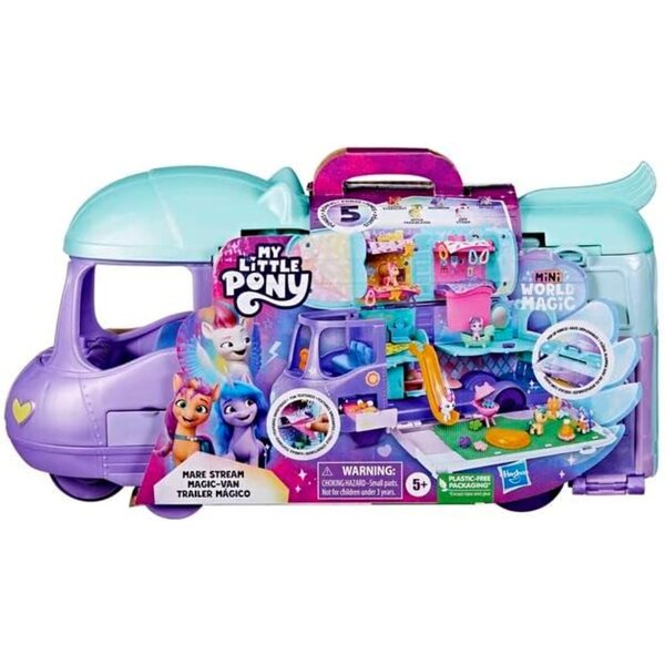 My Little Pony Magic-Van Mini Monde Magique: Kreativer Campingwagen mit 5 Mini-Ponys