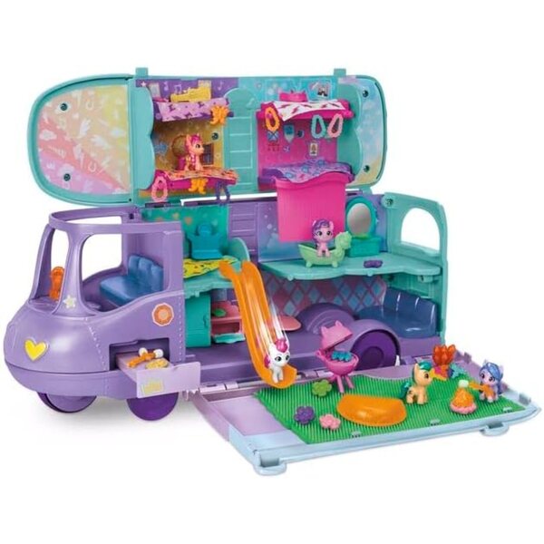 My Little Pony Magic-Van Mini Monde Magique: Kreativer Campingwagen mit 5 Mini-Ponys