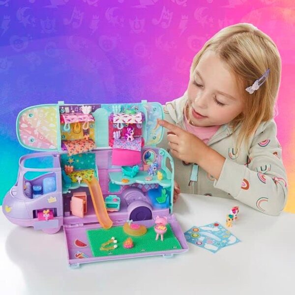My Little Pony Magic-Van Mini Monde Magique: Kreativer Campingwagen mit 5 Mini-Ponys