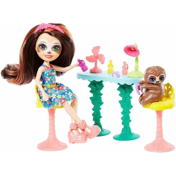 Enchantimals Faultier-Maniküre-Set mit Sela-Puppe und tropischen Accessoires