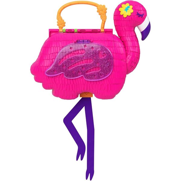 Polly Pocket Flamingo Party: tropisches Spieleset mit 26 Überraschungen und Zubehör