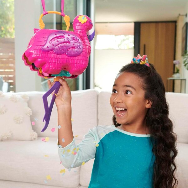 Polly Pocket Flamingo Party: tropisches Spieleset mit 26 Überraschungen und Zubehör