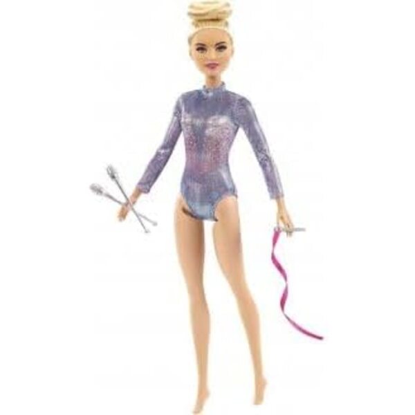 Barbie-Turnbox mit beweglicher Puppe und Sportzubehör – 4-teilig