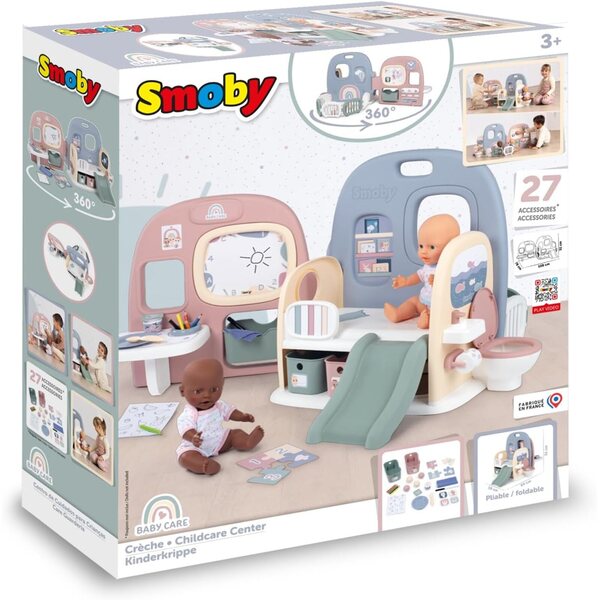 Smoby Baby Care Crèche 5 Play Spaces with 27 Accessories - For Children from 3 Years