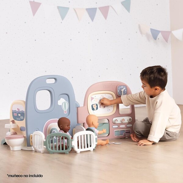 Smoby Baby Care Crèche 5 Play Spaces with 27 Accessories - For Children from 3 Years