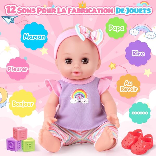 YOOHBERRYS Zubehörset für Pupo 30 cm mit Kleidung, Flasche und Lernspielzeug