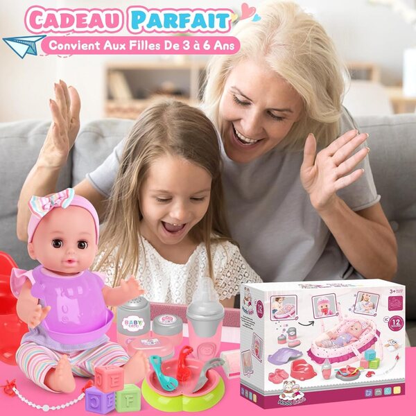YOOHBERRYS Zubehörset für Pupo 30 cm mit Kleidung, Flasche und Lernspielzeug