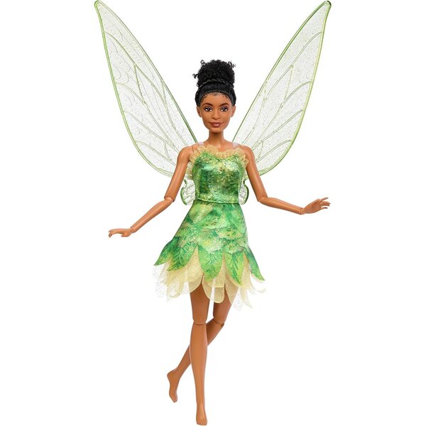 Disney Peter Pan Tinker Bell Fee mit grünem Kleid, funkelnden Flügeln und beweglichem Körper