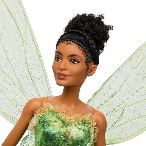 Disney Peter Pan Tinker Bell Fee mit grünem Kleid, funkelnden Flügeln und beweglichem Körper