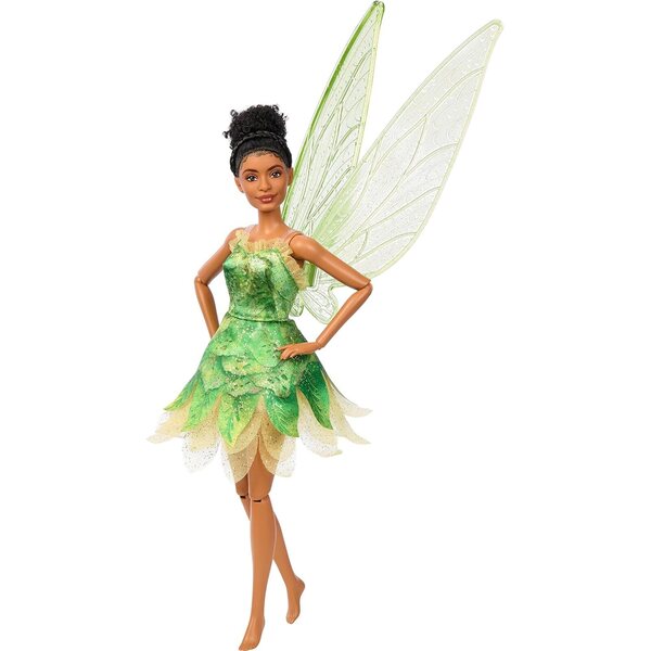 Disney Peter Pan Tinker Bell Fee mit grünem Kleid, funkelnden Flügeln und beweglichem Körper