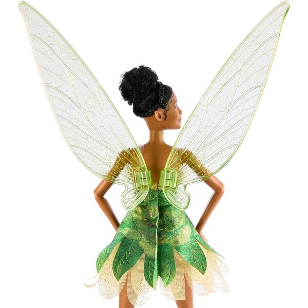 Disney Peter Pan Tinker Bell Fee mit grünem Kleid, funkelnden Flügeln und beweglichem Körper