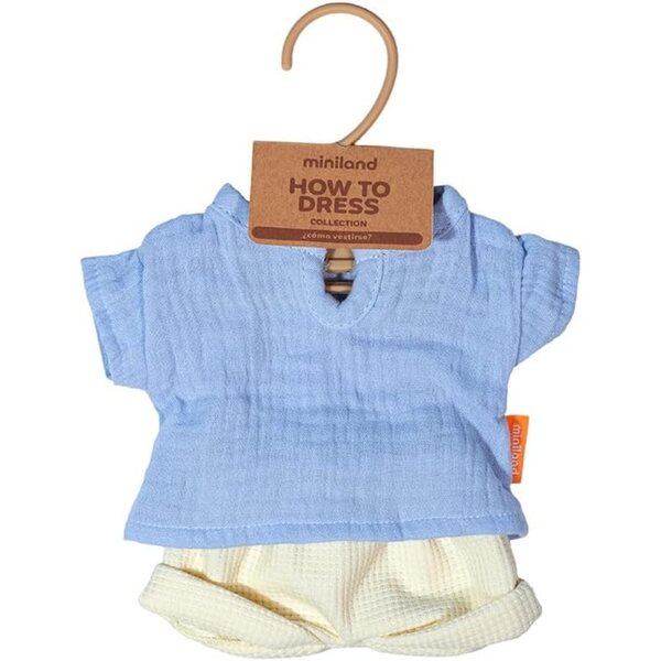 Abbigliamento Estivo per Bambole Miniland 32 cm - Salopette e Blusa Morbida e Resistente
