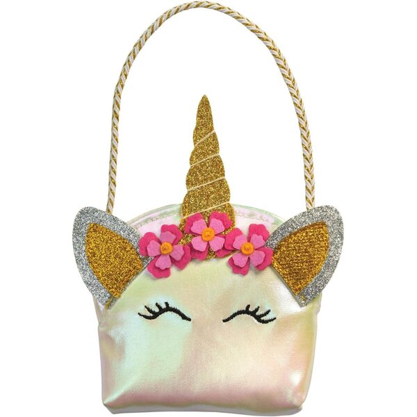 Glitzerndes Einhorn-Zubehörset für Puppen 30-34 cm mit Ballerinas, Tasche und Stirnband