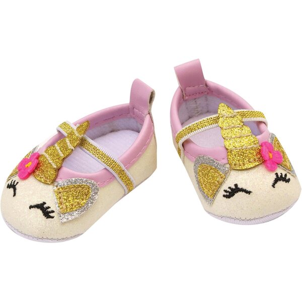 Glitzerndes Einhorn-Zubehörset für Puppen 30-34 cm mit Ballerinas, Tasche und Stirnband