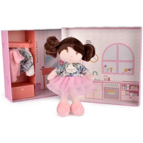 JOLIJOU Émilie – Anziehpuppe mit 3 kompletten Outfits für Kinder ab 12 Monaten