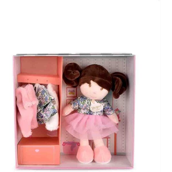 JOLIJOU Émilie – Anziehpuppe mit 3 kompletten Outfits für Kinder ab 12 Monaten