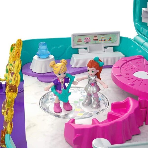 Polly Pocket Überraschungsparty-Box-Set mit 2 Mini-Figuren und Zubehör, 5 Überraschungen
