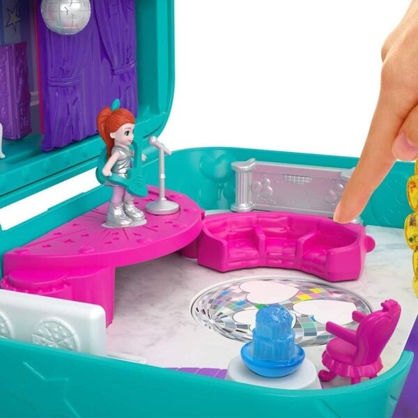 Polly Pocket Überraschungsparty-Box-Set mit 2 Mini-Figuren und Zubehör, 5 Überraschungen