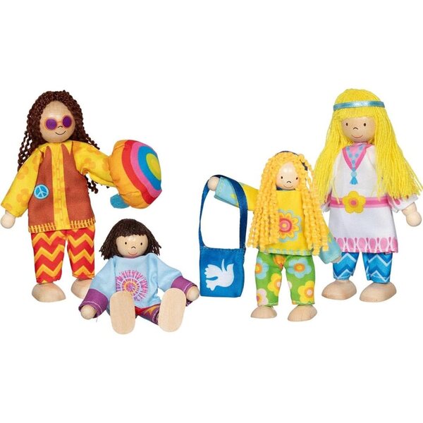 Goki Love & Harmony Familie faltbarer Puppen aus Holz und Stoff, 4-teilig