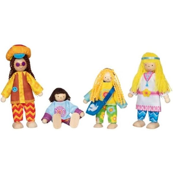 Goki Love & Harmony Familie faltbarer Puppen aus Holz und Stoff, 4-teilig
