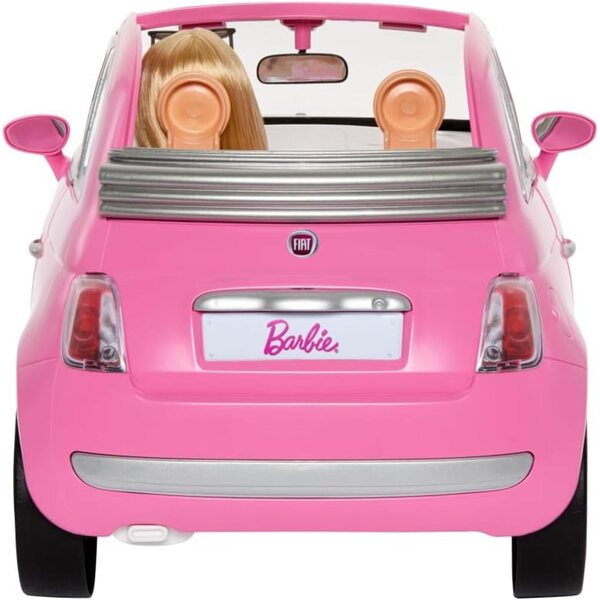 Barbie Fiat 500 Cabrio Pink mit Puppen und Stylo Power Flexy – Spiel für Kinder ab 3 Jahren