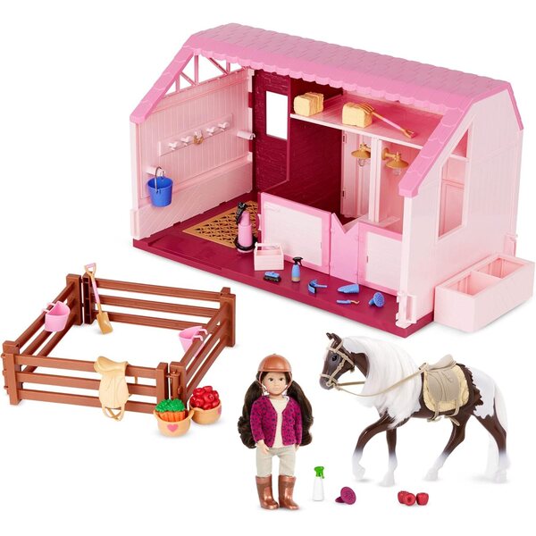 Lori - Stall- und Pferdeset mit Philippa 15 cm Puppe und Spielzubehör für Kinder ab 3 Jahren