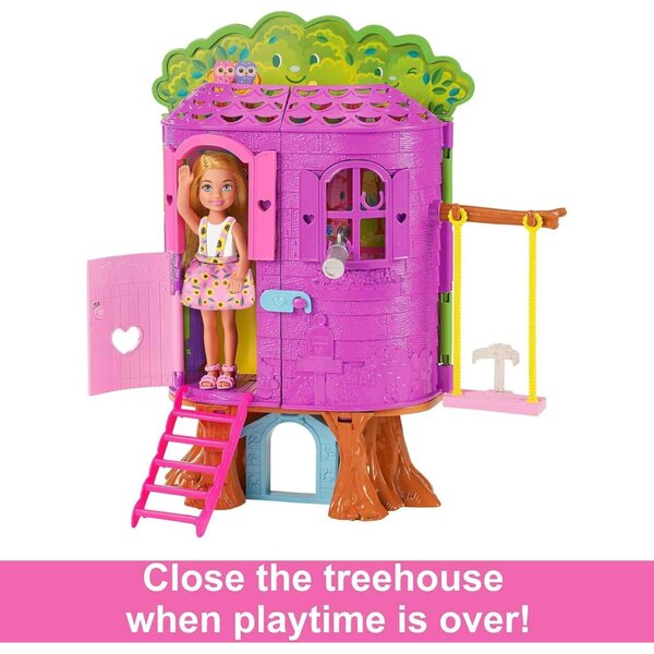 Barbie Chelsea Casa sull'albero con bambola, scivolo e accessori Gioco Bambini 3+