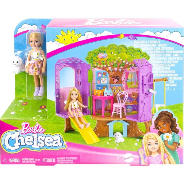 Barbie Chelsea Casa sull'albero con bambola, scivolo e accessori Gioco Bambini 3+