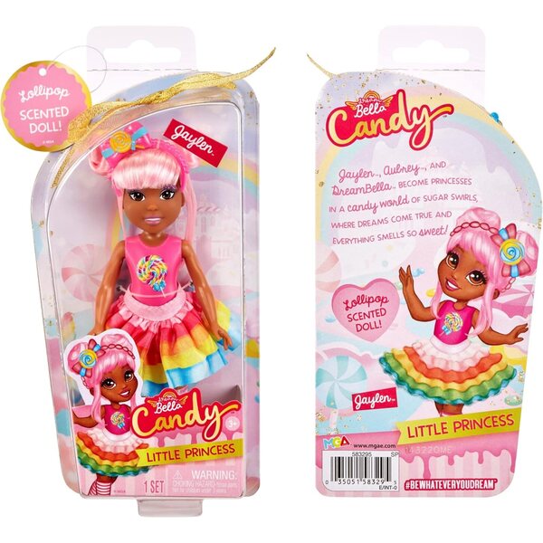 MGA Dream Bella Jaylen 14 cm große Prinzessinnenpuppe mit rosa Haaren und Süßigkeitenduft